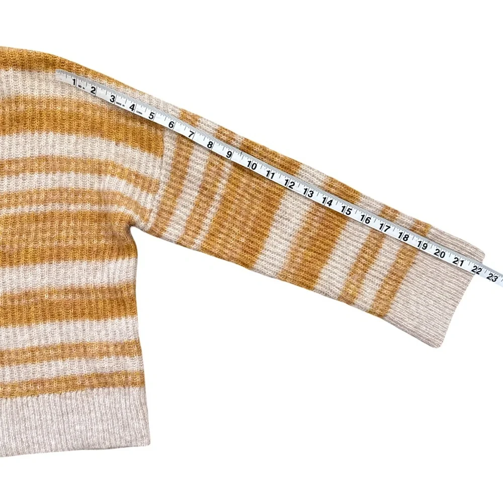 Madewell Staley Space-Dyed Cropped V-Neck Sweater Mustard‎ Cream S